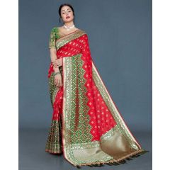 Checkered, Paisley, Woven, Embellished Paithani Pure Silk Saree