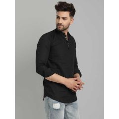 Men Solid Pure Cotton Straight Kurta