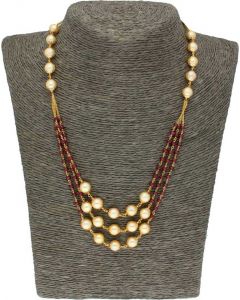 Pearls Eliza Long and Short Chain Yellow Gold Precious Chain