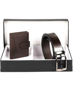 Men Casual Brown Genuine Leather Wallet - Mini  (3 Card Slots, Pack of 2)