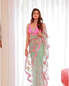 Embellished Lucknow Chikankari Net Saree