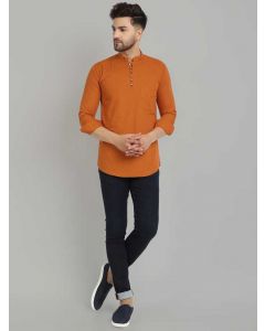 New Men Solid Pure Cotton Straight Kurta