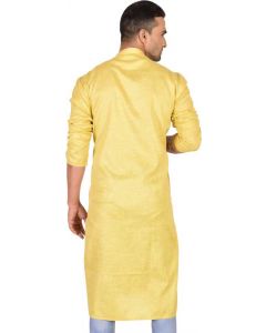 Men Printed Pure Cotton Ethnic Dress Multiple Size (Yellow)